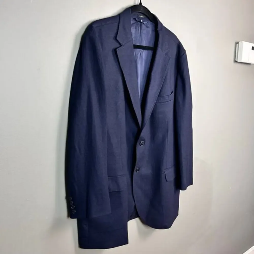 Massimo Dutti blazer Men's 48‎ R Finest Italian Fabric blue wool textured